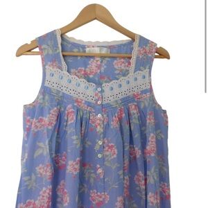 Eileen West Floral Long Cotton Nightgown